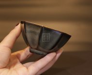 《鎏金日本功夫主人杯》宜兴紫砂壶纯手工金属中壶茶具泡茶壶