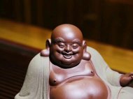 《逍遥弥勒佛》宜兴紫砂壶民间艺人手工底槽青紫砂壶茶具