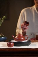 《梨形壶》紫砂壶宜兴工艺美术师纯手工大红袍梨形泡茶壶