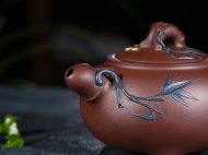 《松竹梅》紫砂壶宜兴高级工艺美术师手工泡茶壶紫泥茶具茶壶