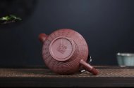 《竹编笑樱》宜兴紫砂壶紫泥手工笑樱紫砂壶