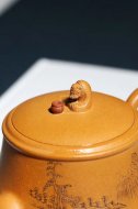《禅悟》宜兴紫砂壶工艺美术师手工黄金段竹茶壶茶具