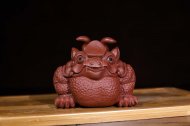 《三足蟾蜍紫砂茶宠》宜兴紫砂壶茶壶手工紫泥