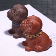 《沙皮狗-旺财小狗》宜兴紫砂壶全手工茶具纯泡茶壶清水泥