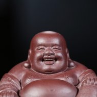 《弥勒佛禅意摆件》宜兴紫砂壶民间艺人手工紫泥壶茶具泡茶壶