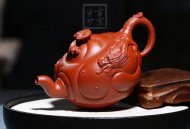 《鱼化龙》宜兴紫砂壶鱼化龙紫砂泡茶壶朱泥手工工艺美术师紫砂茶具
