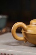《线圆》宜兴紫砂壶高级工艺美术师手工刻绘茶壶茶具黄金段泥线圆