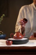 《梨形壶》紫砂壶宜兴工艺美术师纯手工大红袍梨形泡茶壶