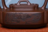 《抽角提梁》宜兴紫砂壶紫泥全手工茶壶