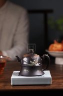 《龙凤呈祥》宜兴紫砂壶高级工艺美术师手工茶壶茶具稀有是黄泥创新壶