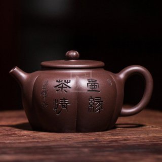 《菊蕾》宜兴紫砂壶名家助理工艺美术师手工茶壶茶具紫泥筋纹