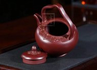 《梵华提梁》纯手工高级工艺美术师宜兴紫砂创新提梁壶紫泥泡茶壶套壶