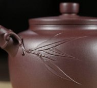 《品竹壶》宜兴紫砂壶紫泥助理工艺美术师全手工茶壶茶具