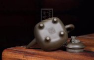 《鼎盛壶》宜兴紫砂壶稀有明国绿手工紫砂壶
