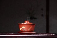 《福在眼前盖碗小杯套装》宜兴紫砂茶壶紫砂泡茶壶朱泥手工工艺美术员泡茶壶