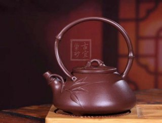 《石瓢提梁》宜兴名家紫砂壶工艺美术师纯手工紫泥茶壶茶具石瓢提梁正品