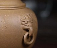 《汲古茶仓》宜兴纯手工紫砂壶黄段茶壶茶具