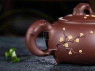 《松竹梅》紫砂壶宜兴高级工艺美术师手工泡茶壶紫泥茶具茶壶