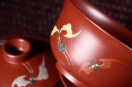 《福在眼前盖碗小杯套装》宜兴紫砂茶壶紫砂泡茶壶朱泥手工工艺美术员泡茶壶