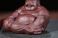 《弥勒佛禅意摆件》宜兴紫砂壶民间艺人手工紫泥壶茶具泡茶壶