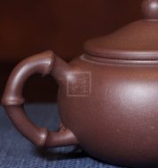 《竹影》宜兴紫砂壶助理工艺美术师手工紫泥泡茶壶礼品