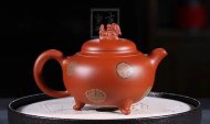 《狮韵》紫砂壶全手工茶壶老师小红泥，绞泥（段泥、紫泥、绿泥等）壶