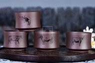 《牛转乾坤套组》宜兴纯手工紫砂壶全手工花器紫泥泡茶壶