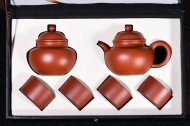 《掇球套组》宜兴紫砂壶助理工艺美术师手工茶壶茶具朱泥掇球