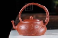 《佛肚竹提梁》宜兴紫砂壶套装家用工艺美术师沈洪斌手工降坡泥名家功夫茶壶茶具