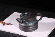 《鱼乐》茶具茶壶宜兴手工紫砂壶乌金泥