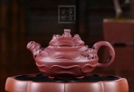 《风卷葵》宜兴紫砂壶高级工艺美术师纯手工风卷葵底槽青紫砂茶壶