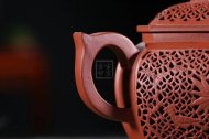 《喜在眼前》宫灯紫砂壶高级工艺美术师宜兴手工茶壶底槽青壶