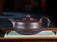 《平湖秋月（描金款）》宜兴紫砂壶手工工艺美术师大师收藏级茶壶紫泥