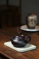 《长乐》紫砂壶中国工艺美术大师全手工纯制壶黑泥