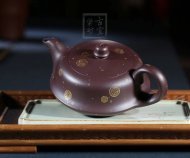 《平湖秋月（描金款）》宜兴紫砂壶手工工艺美术师大师收藏级茶壶紫泥