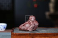 《弥勒佛禅意摆件》宜兴紫砂壶民间艺人手工紫泥壶茶具泡茶壶