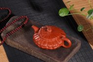 《扁合菱》宜兴朱泥紫砂壶全纯手工茗家合菱紫砂茶壶
