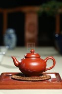 《山水笑樱（泥绘）》宜兴紫砂壶工艺美术师茶具顶级大红袍笑樱