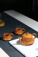 《禅悟》宜兴紫砂壶工艺美术师手工黄金段竹茶壶茶具