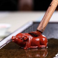 《拉毛猪》紫砂壶全手工茶壶老师红泥壶