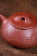 《景舟石瓢》宜兴助理工艺美术师手工紫砂壶红皮龙料茶壶石瓢茶具
