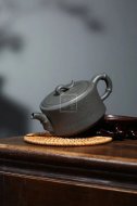 《竹段》宜兴豆青泥紫砂壶纯手工茶壶茶具