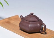 《六方容天》宜兴紫砂壶高级工艺美术师手工紫泥竹容天茶壶茶具