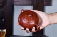 《扁西施》宜兴紫砂壶全手工茶壶朱泥大红袍料西施