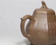 《六方茄瓜》段泥纯手工工艺美术师宜兴紫砂壶茶具茶壶