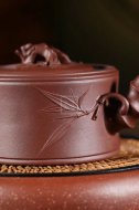 《三友》宜兴紫砂壶工艺美术师手工紫泥竹段壶茶具泡茶壶
