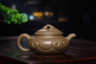 《仿古如意》宜兴紫砂壶茶壶仿古如意茶具全手工顶级蟹壳青
