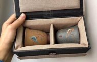 《琴瑟对杯》宜兴紫砂壶作品全手工紫泥