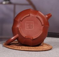 《菱意》宜兴紫砂壶高级工艺美术师手工贵妃红朱泥大彬六方