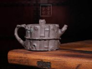 《束柴三友》宜兴紫砂壶手工高级工艺美术师大师收藏级茶壶清灰泥束柴三友